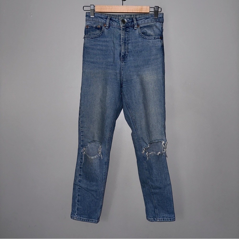 ASOS distressed high waist skinny jeans